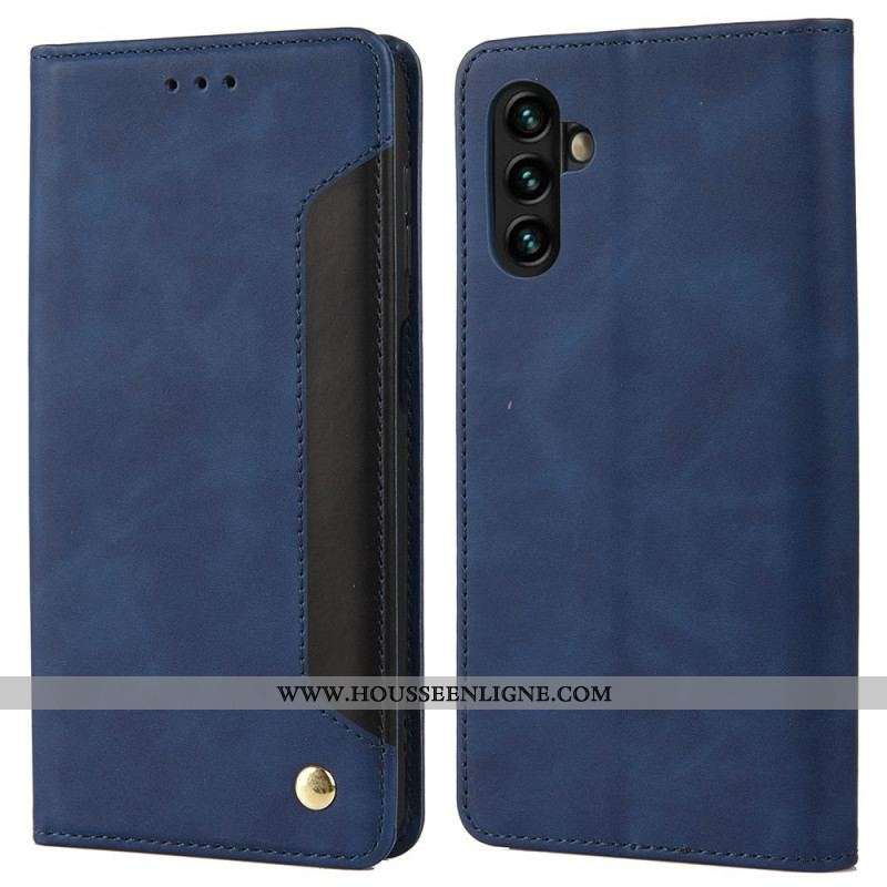 Flip Cover Samsung Galaxy A13 5G / A04s Effet Cuir Business Bicolore