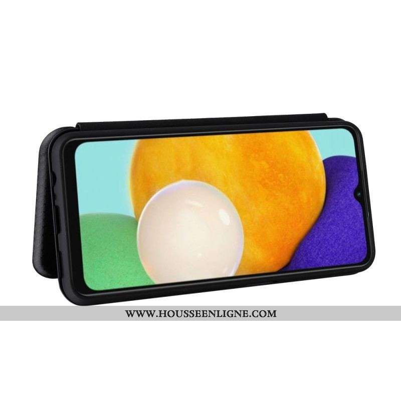 Flip Cover Samsung Galaxy A13 5G / A04s Fibre Carbone