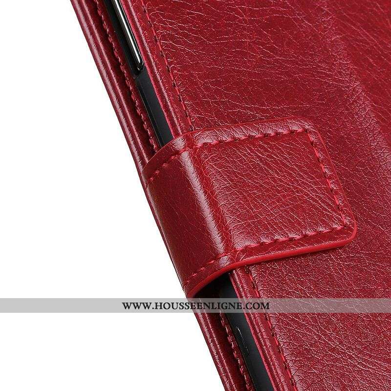 Flip Cover Samsung Galaxy A42 5G Cuir Fendu Nappa Rivets