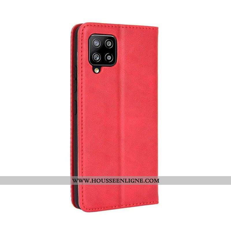 Flip Cover Samsung Galaxy A42 5G Effet Cuir Vintage Stylisé