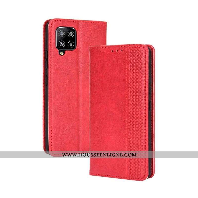 Flip Cover Samsung Galaxy A42 5G Effet Cuir Vintage Stylisé