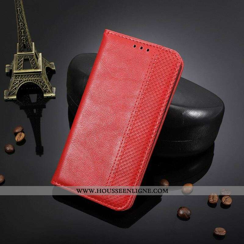 Flip Cover Samsung Galaxy A42 5G Effet Cuir Vintage Stylisé