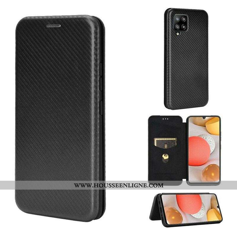 Flip Cover Samsung Galaxy A42 5G Fibre Carbone