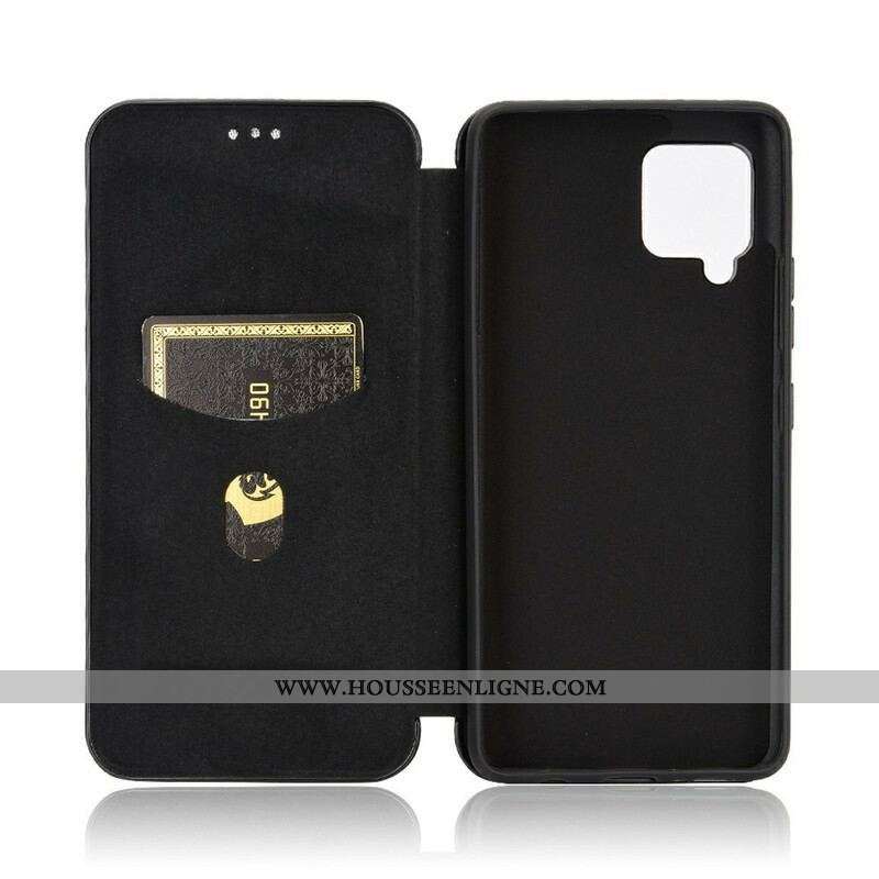 Flip Cover Samsung Galaxy A42 5G Fibre Carbone