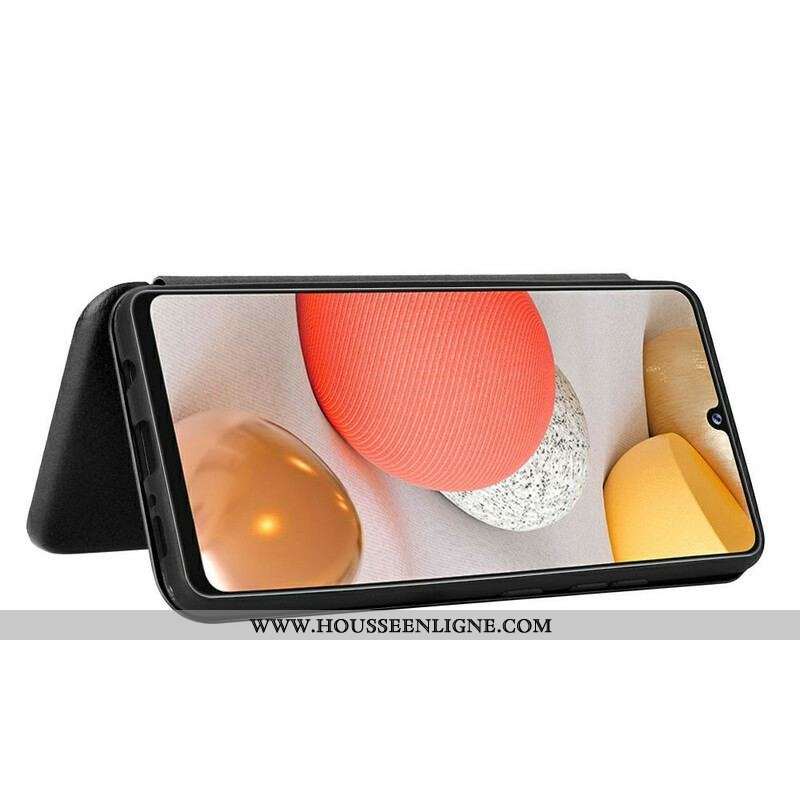 Flip Cover Samsung Galaxy A42 5G Fibre Carbone