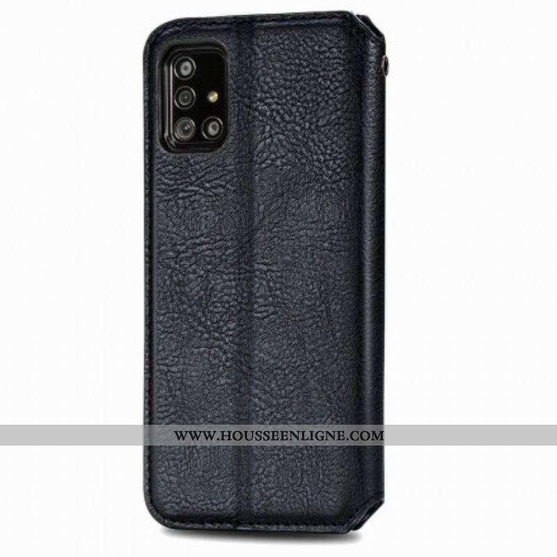 Flip Cover Samsung Galaxy A51 5G Effet Cuir Texture Diamant