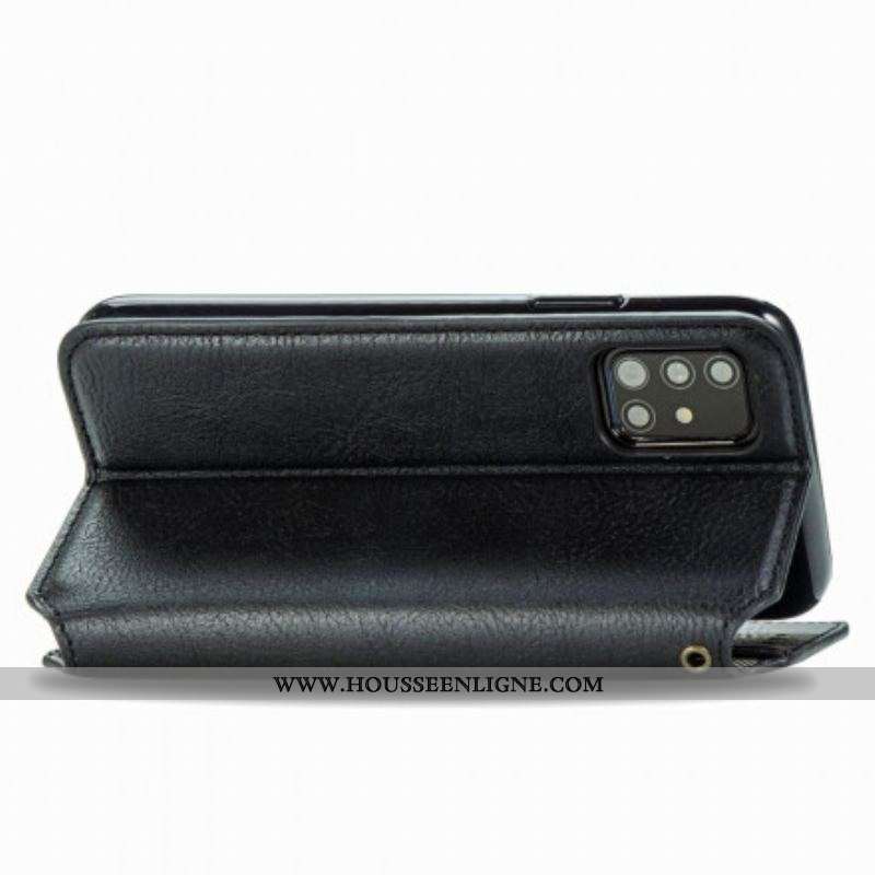 Flip Cover Samsung Galaxy A51 5G Effet Cuir Texture Diamant