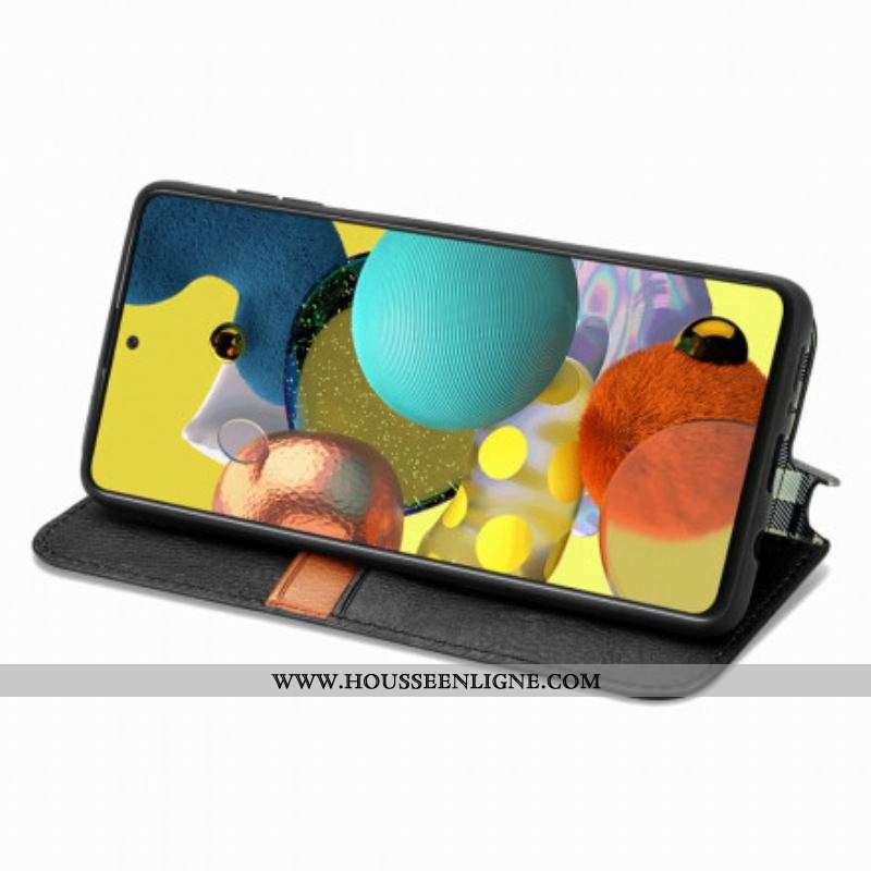 Flip Cover Samsung Galaxy A51 5G Effet Cuir Texture Diamant