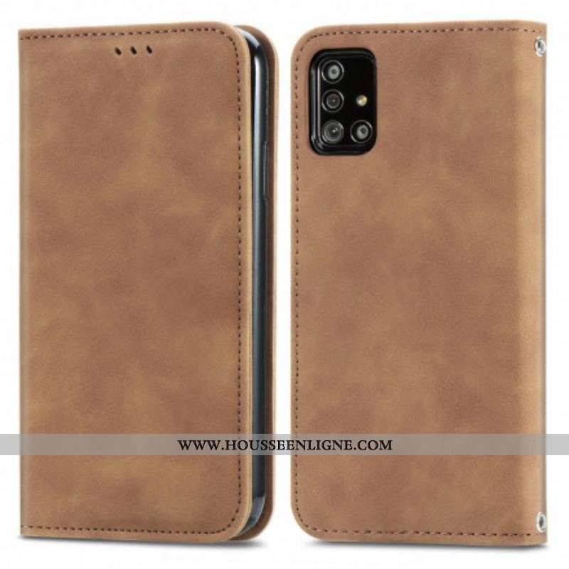Flip Cover Samsung Galaxy A51 5G Simili Cuir Vintage