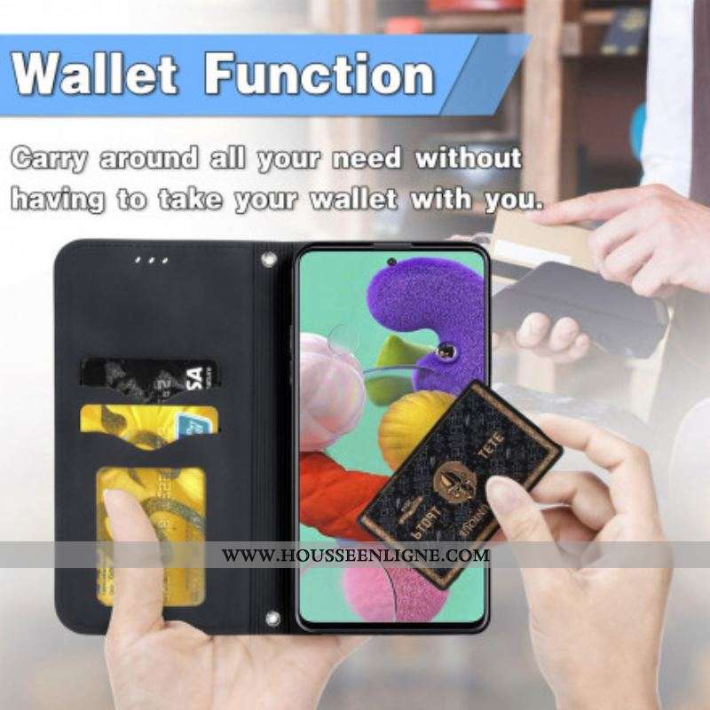 Flip Cover Samsung Galaxy A51 5G Simili Cuir Vintage