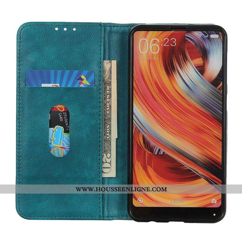 Flip Cover Samsung Galaxy A52 4G / A52 5G / A52s 5G Cuir Litchi Fendu Élégance