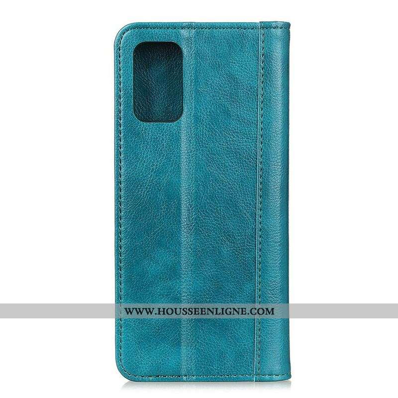 Flip Cover Samsung Galaxy A52 4G / A52 5G / A52s 5G Cuir Litchi Fendu Élégance