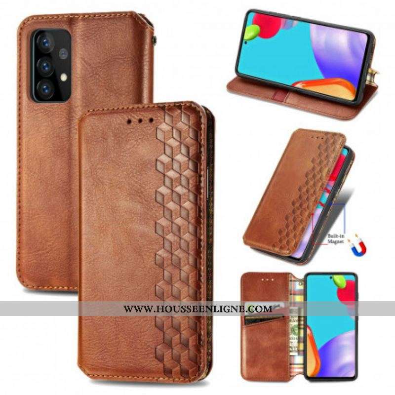 Flip Cover Samsung Galaxy A52 4G / A52 5G / A52s 5G Effet Cuir Texture Diamant