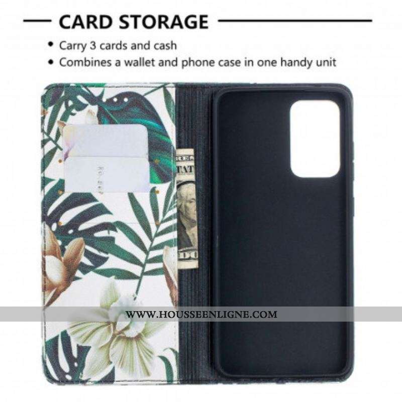 Flip Cover Samsung Galaxy A52 4G / A52 5G / A52s 5G Feuilles