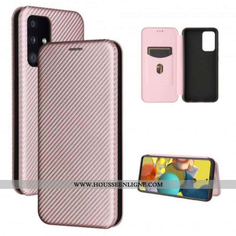 Flip Cover Samsung Galaxy A52 4G / A52 5G / A52s 5G Fibre Carbone