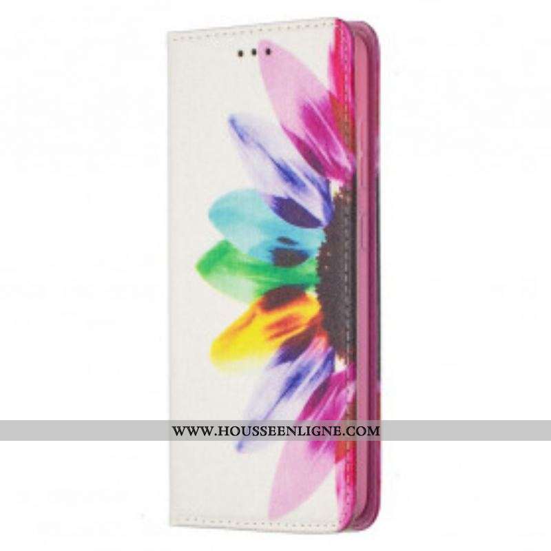 Flip Cover Samsung Galaxy A52 4G / A52 5G / A52s 5G Fleur Aquarelle