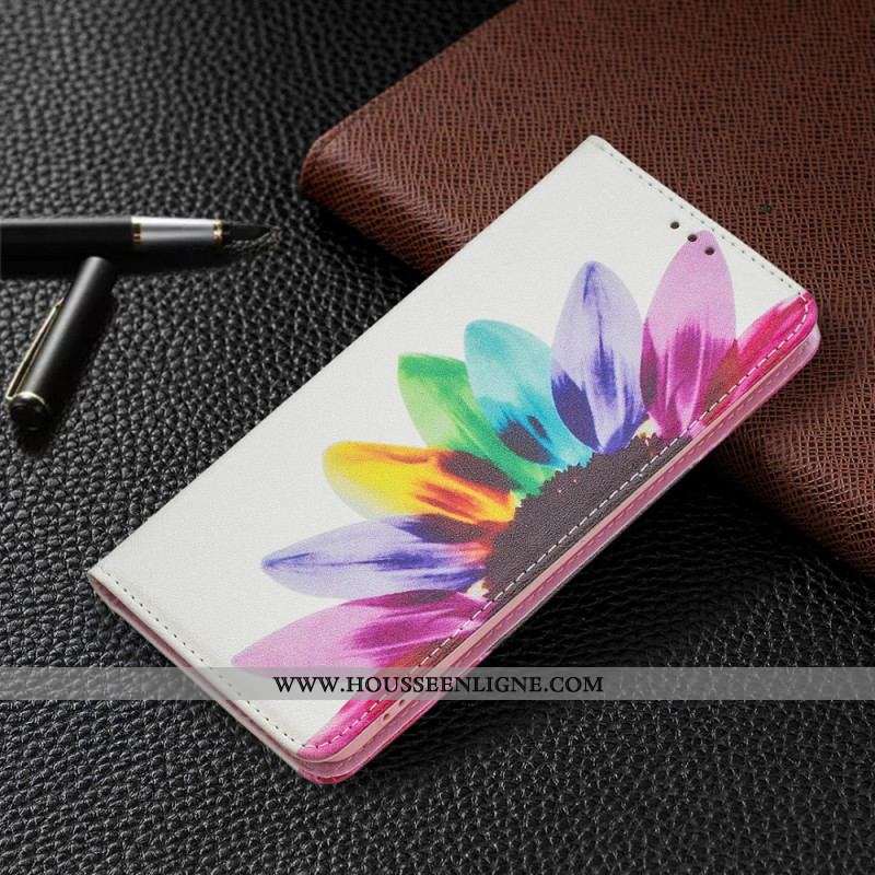 Flip Cover Samsung Galaxy A53 5G Fleur Aquarelle