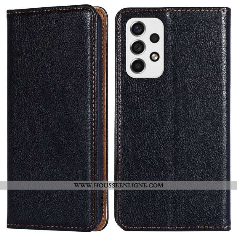 Flip Cover Samsung Galaxy A53 5G Simili Cuir Coutures