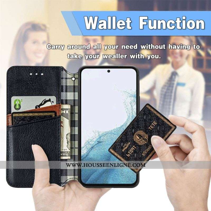 Flip Cover Samsung Galaxy A54 5G Vintage Motif 3D