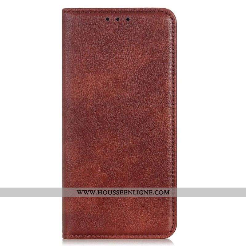 Flip Cover Samsung Galaxy M13 Cuir Fendu Litchi