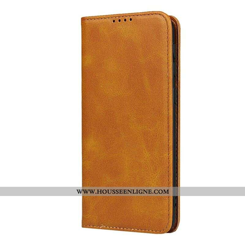 Flip Cover Samsung Galaxy M21 Cuir Fendu Élégance