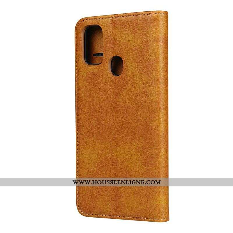 Flip Cover Samsung Galaxy M21 Cuir Fendu Élégance