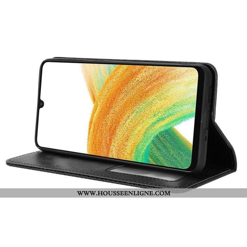 Flip Cover Samsung Galaxy M23 5G Effet Cuir Vintage Stylisé