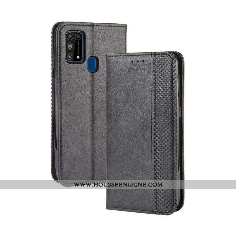 Flip Cover Samsung Galaxy M31 Effet Cuir Vintage Stylisé
