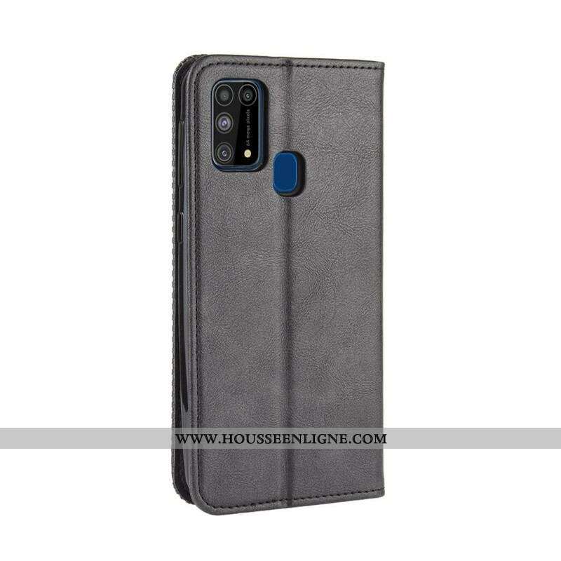 Flip Cover Samsung Galaxy M31 Effet Cuir Vintage Stylisé