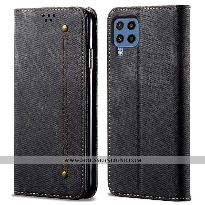 Flip Cover Samsung Galaxy M32 Tissu Jeans