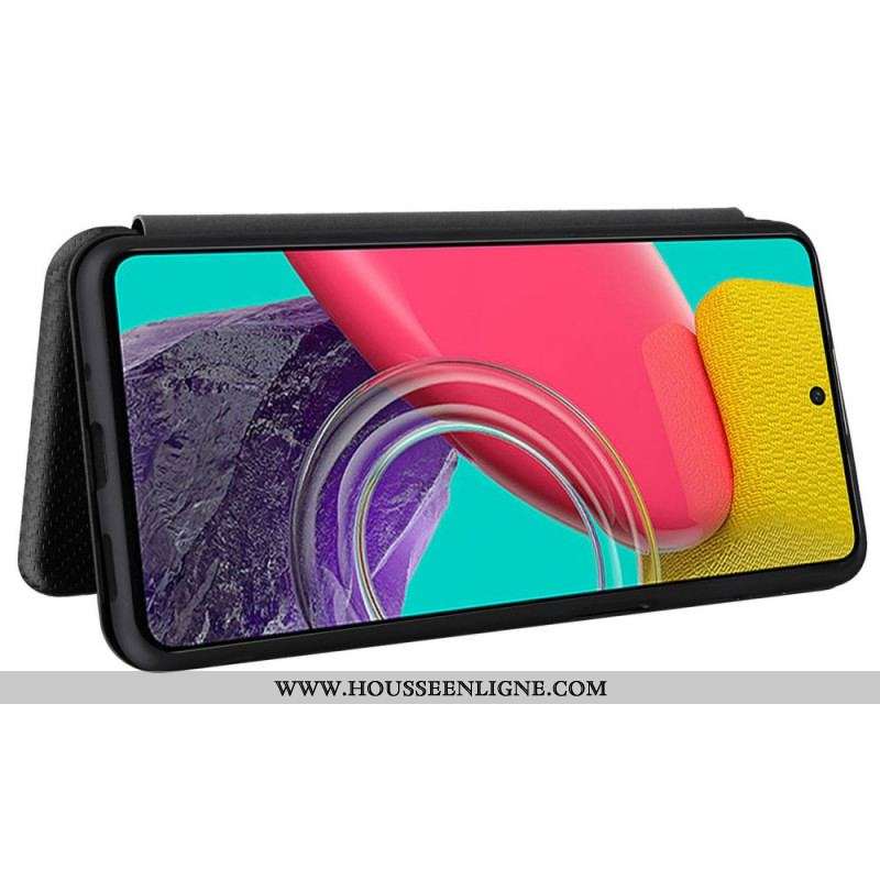 Flip Cover Samsung Galaxy M53 5G Fibre Carbone
