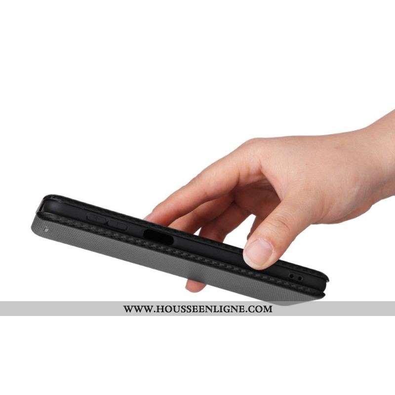 Flip Cover Samsung Galaxy M53 5G Fibre Carbone