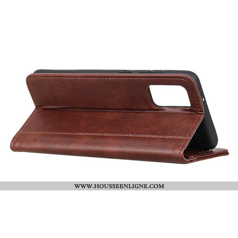 Flip Cover Samsung Galaxy S20 FE Cuir Litchi Fendu Classique