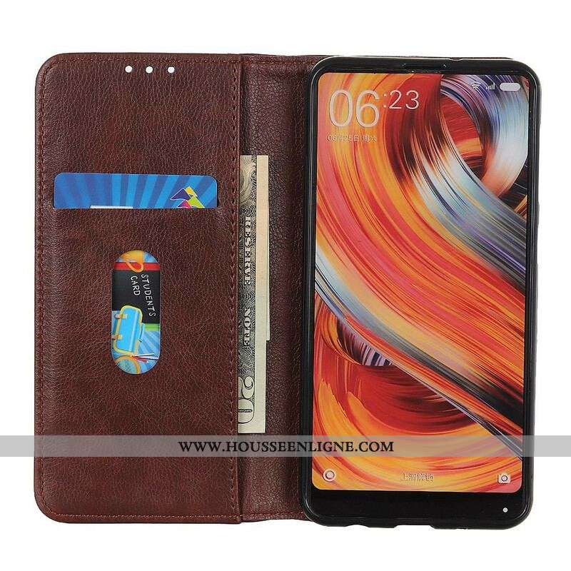 Flip Cover Samsung Galaxy S20 FE Cuir Litchi Fendu Classique