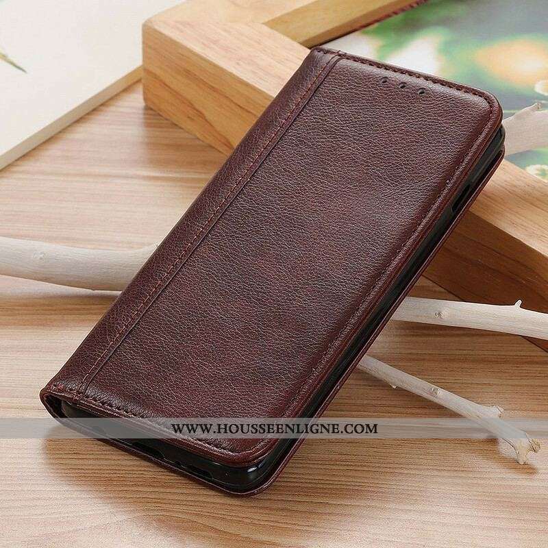 Flip Cover Samsung Galaxy S20 FE Cuir Litchi Fendu Classique