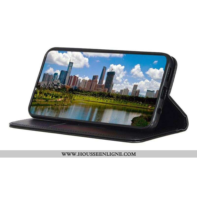 Flip Cover Samsung Galaxy S20 FE Cuir Litchi Fendu Élégance