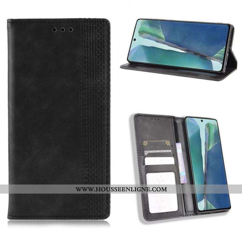 Flip Cover Samsung Galaxy S20 FE Effet Cuir Vintage Stylisé