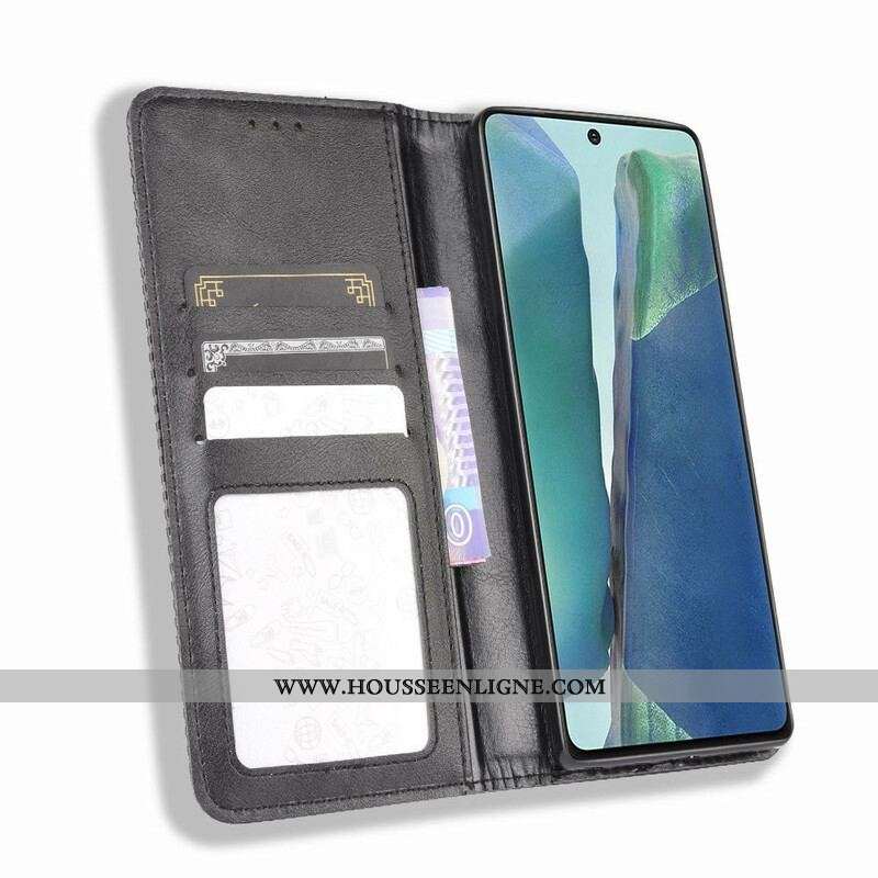 Flip Cover Samsung Galaxy S20 FE Effet Cuir Vintage Stylisé