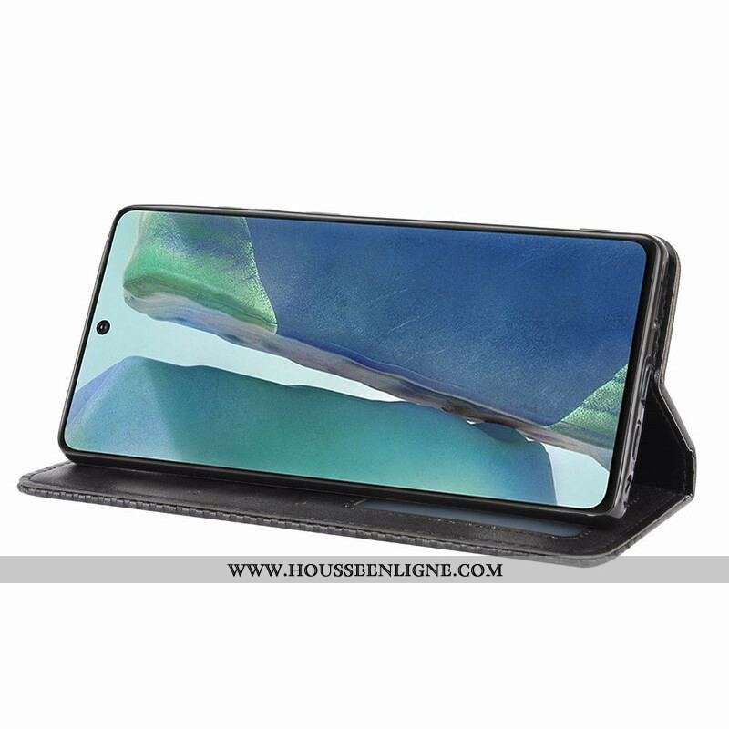 Flip Cover Samsung Galaxy S20 FE Effet Cuir Vintage Stylisé
