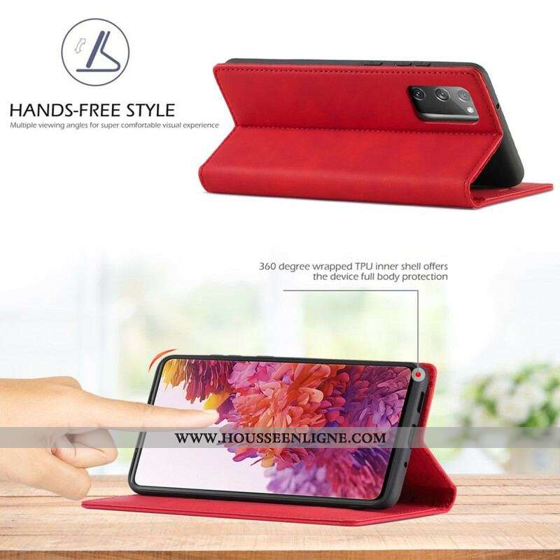 Flip Cover Samsung Galaxy S20 FE LC.IMEEKE Effet Cuir