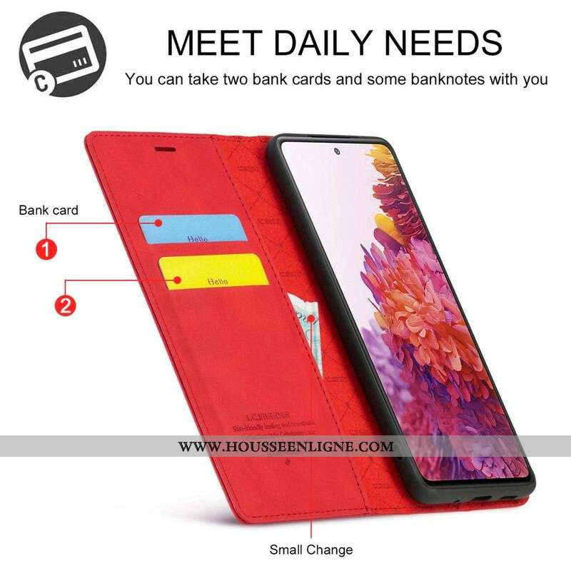 Flip Cover Samsung Galaxy S20 FE LC.IMEEKE Effet Cuir