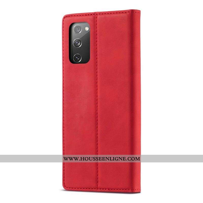 Flip Cover Samsung Galaxy S20 FE LC.IMEEKE Effet Cuir