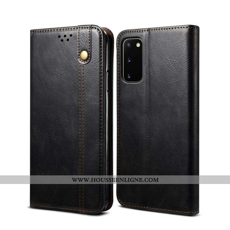 Flip Cover Samsung Galaxy S20 FE Simili Cuir Ciré