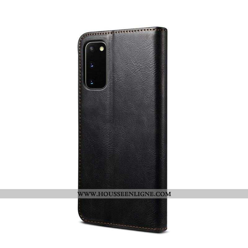 Flip Cover Samsung Galaxy S20 FE Simili Cuir Ciré