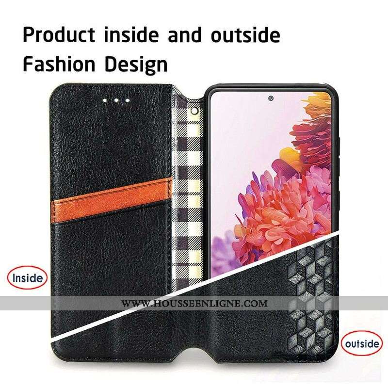 Flip Cover Samsung Galaxy S20 FE Simili Cuir Texture Diamant