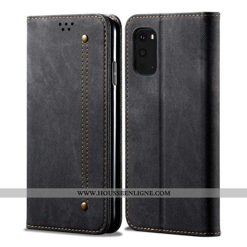 Flip Cover Samsung Galaxy S20 FE Tissu Jeans
