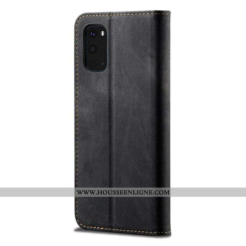 Flip Cover Samsung Galaxy S20 FE Tissu Jeans