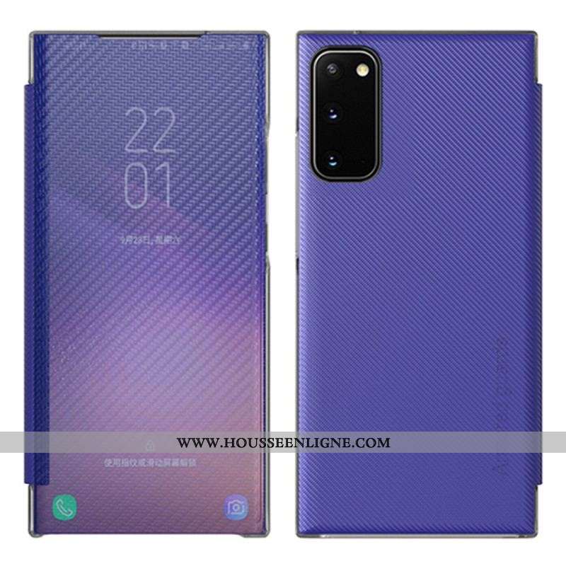 Flip Cover Samsung Galaxy S20 Plus / S20 Plus 5G Fibre Carbone Translucide