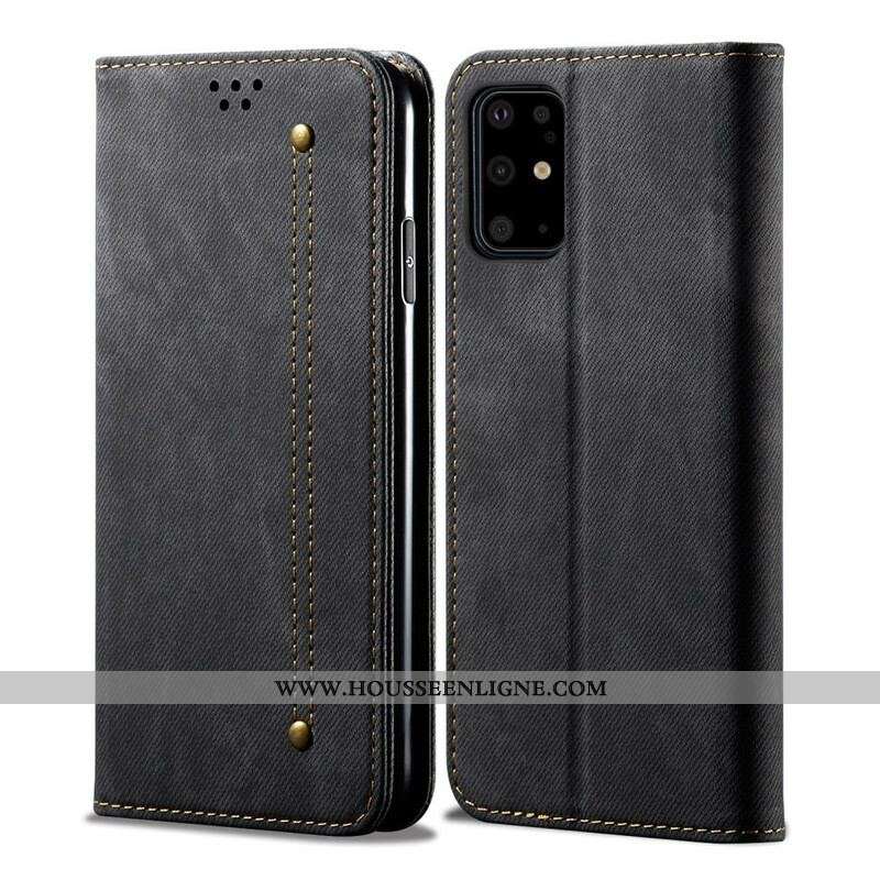 Flip Cover Samsung Galaxy S20 Plus / S20 Plus 5G Tissu Jeans