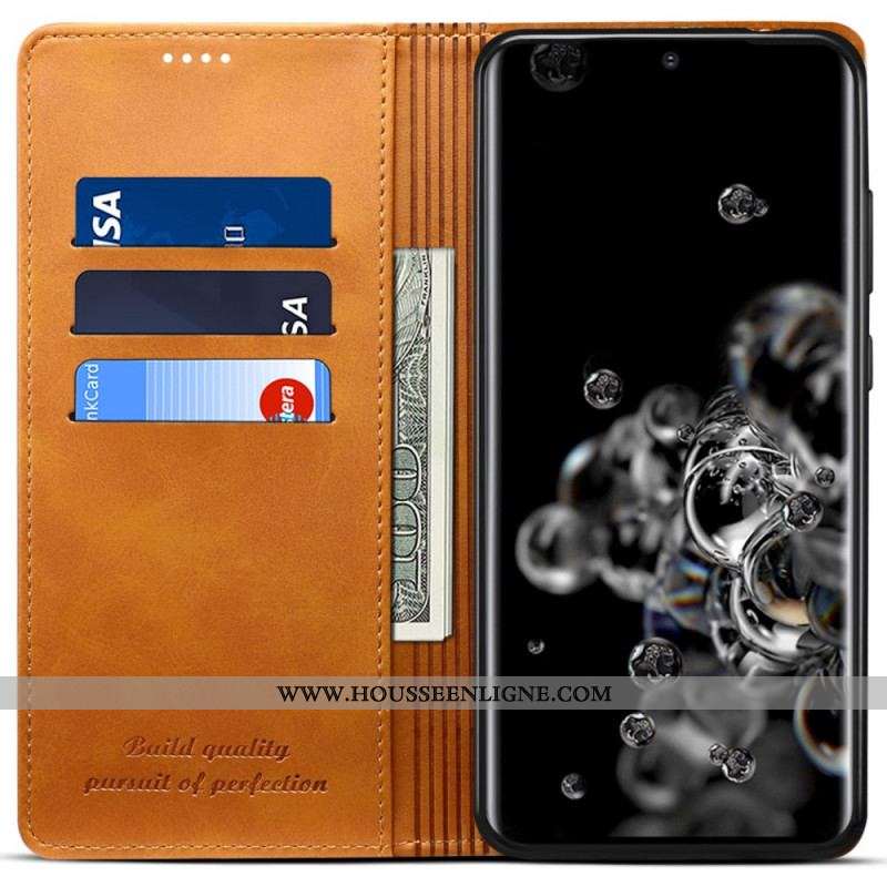 Flip Cover Samsung Galaxy S20 Ultra SUTENI Effet Cuir